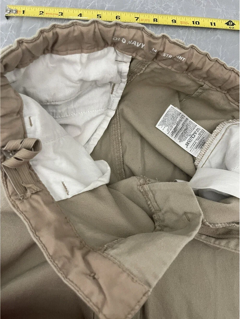 Old Navy Girls 14 Straight Leg Built In Flex Khaki Uniform Pants Adj. waist